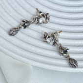 中古殿堂级Bloody Mary副线Konron莲花925银镶嵌款 耳针