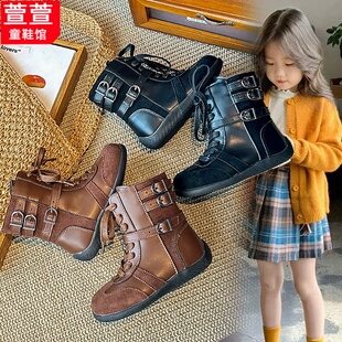 儿童马丁靴2025新款春秋女童拳击靴秋季宝宝靴子软底小女孩公主鞋