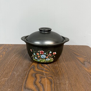 景德镇珍宝砂锅1910小花草干烧耐高温家用炖煮汤锅汤盅煲仔饭