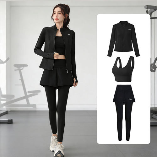 瑜伽服套装女长袖秋冬跑步运动服
