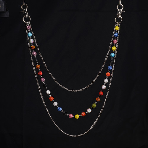 朋克风无限满钻穿搭三层圆珠