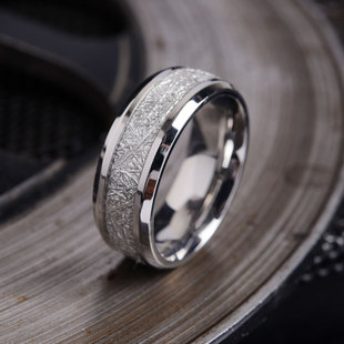 朋克风钛钢戒指男款高级感食指轻奢小众指环网面戒指男痞帅潮牌