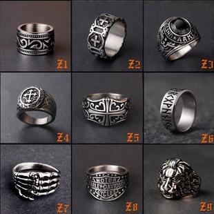 朋克潮牌嘻哈个性钛钢戒指男款食指单身高级感尾戒扳痞帅指环男款