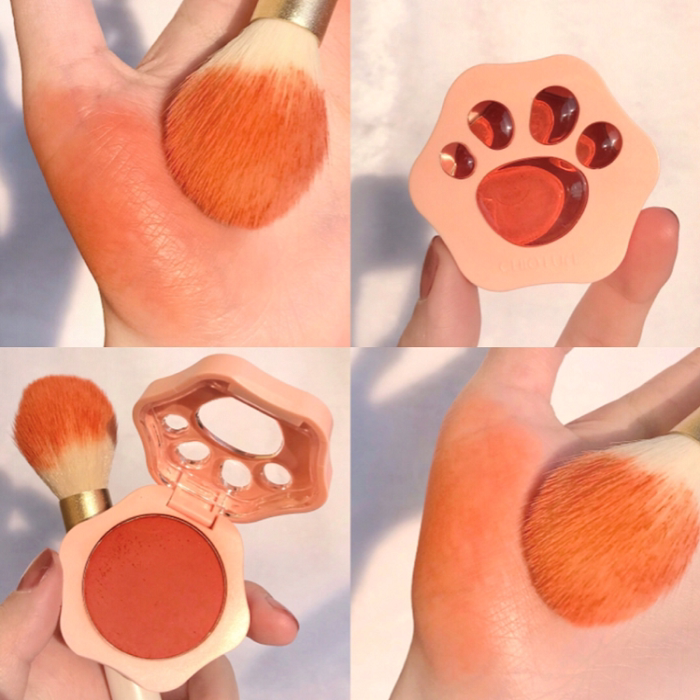 稚优泉猫爪腮红膏01裸妆自然元气水蜜桃粉橘炼瓦修容胭脂土豆泥07