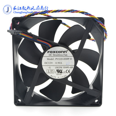 FOXCONN 12CM 12V 0.90A PV123812DSPF 01 12038 4线 PMW控速风扇