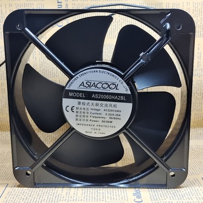 ASIACOOL AS20060HA2BL 220V机柜配电箱电焊机滚珠轴承散热风扇