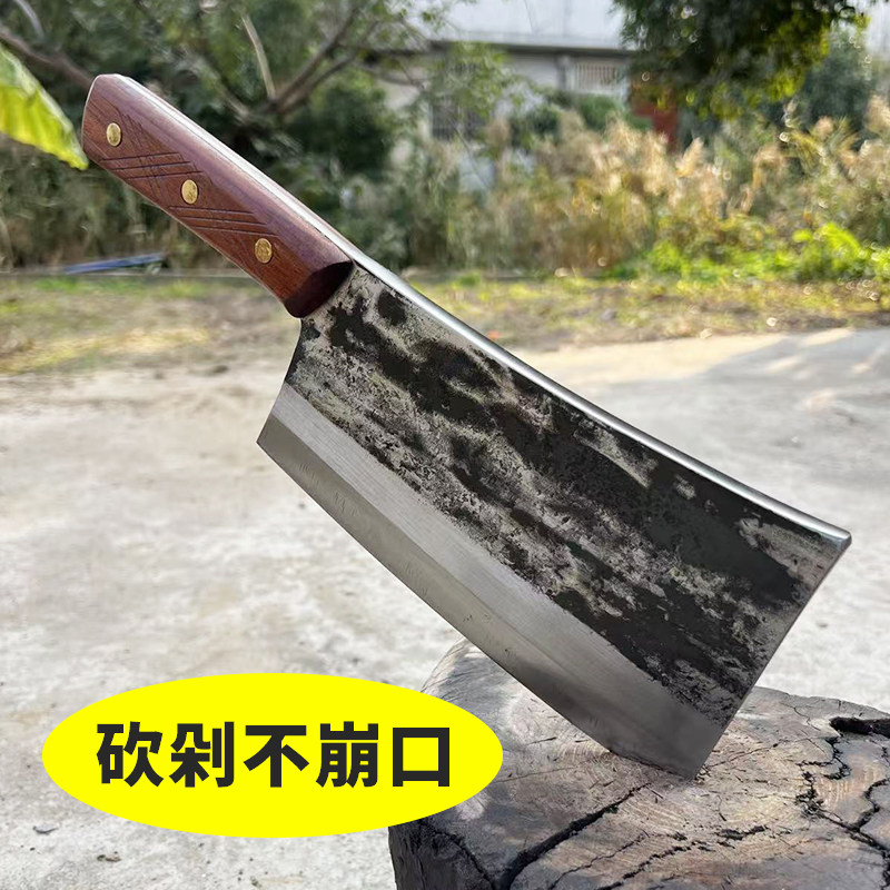 锻打砍骨刀纯手工商用剁骨刀加厚重型砍大骨头专用刀炮弹钢斩骨刀
