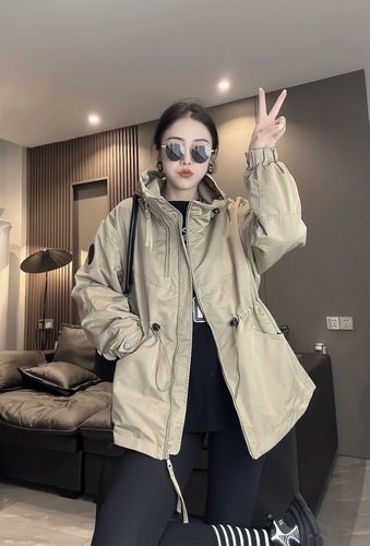 加厚中长款风衣女双拉链欧货