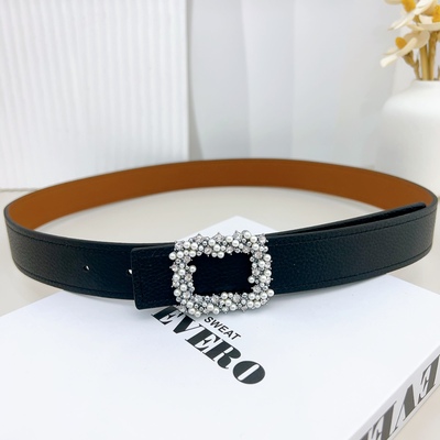 特价清仓福利断码捡漏亏本全新真皮皮带女士水钻配裙子裤子腰带