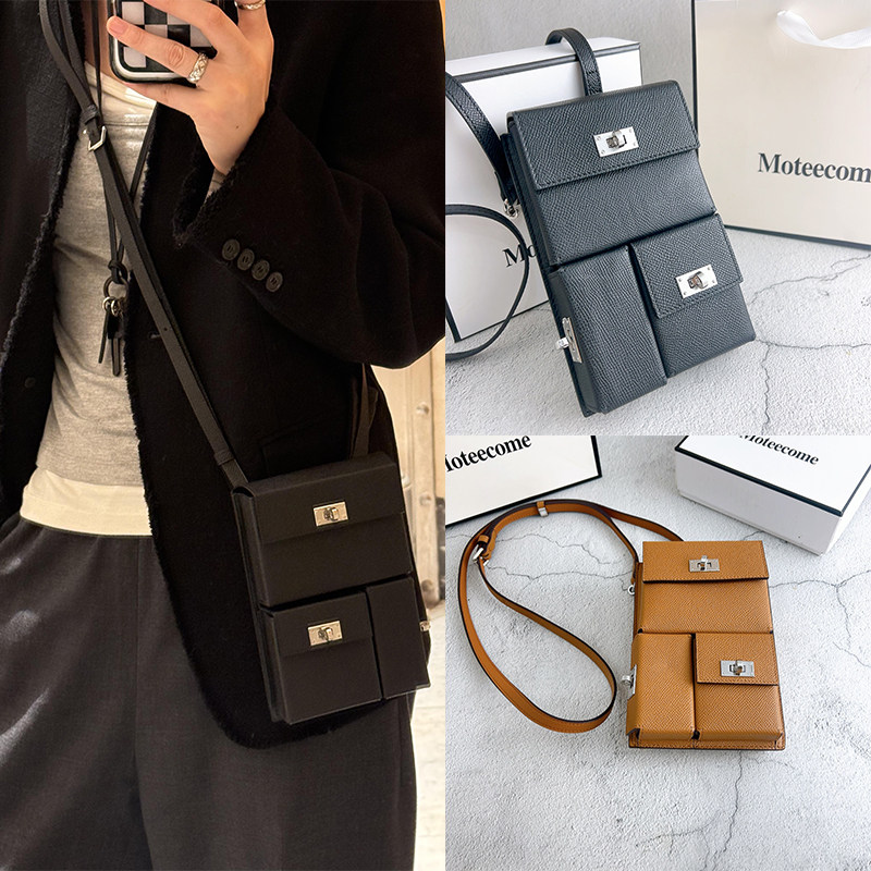 手机包女斜挎新款百搭迷你手机保护壳竖款真皮装凯利便收纳小包