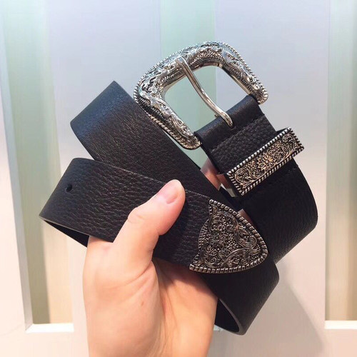 女士真皮腰带新款布洛克复古风