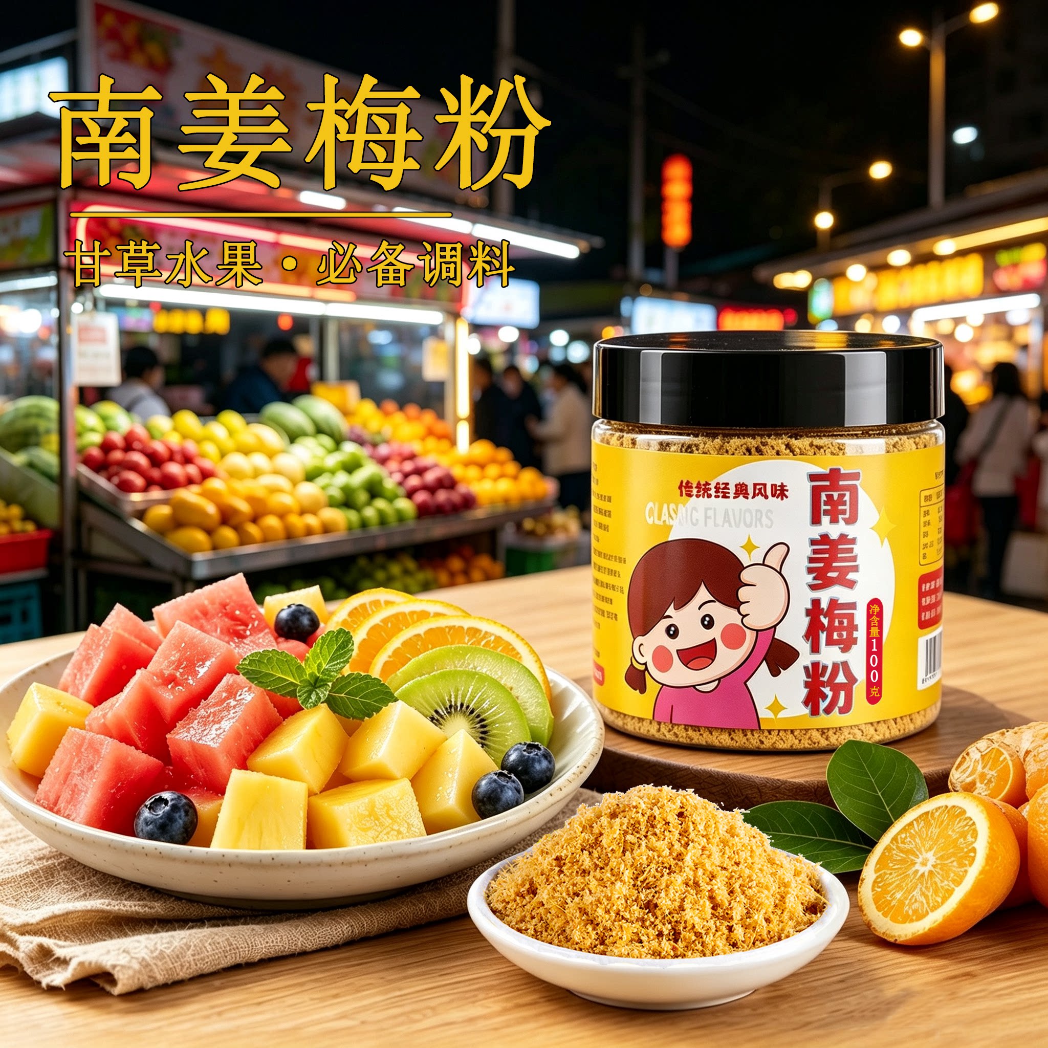 南姜粉潮汕拌甘草水果图片
