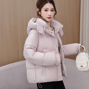 2026新款冬季聚酯棉服女短款宽松小个子棉袄韩系时髦连帽棉衣外套