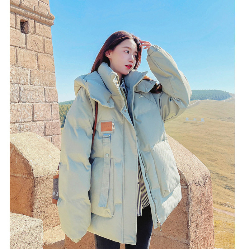 短款羽绒棉衣棉服女冬季新款工装厚外套oversize面包服棉袄