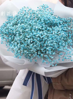 武汉同城配送520情人节鲜花满天星蓝色粉色紫色白色玫瑰花束礼盒