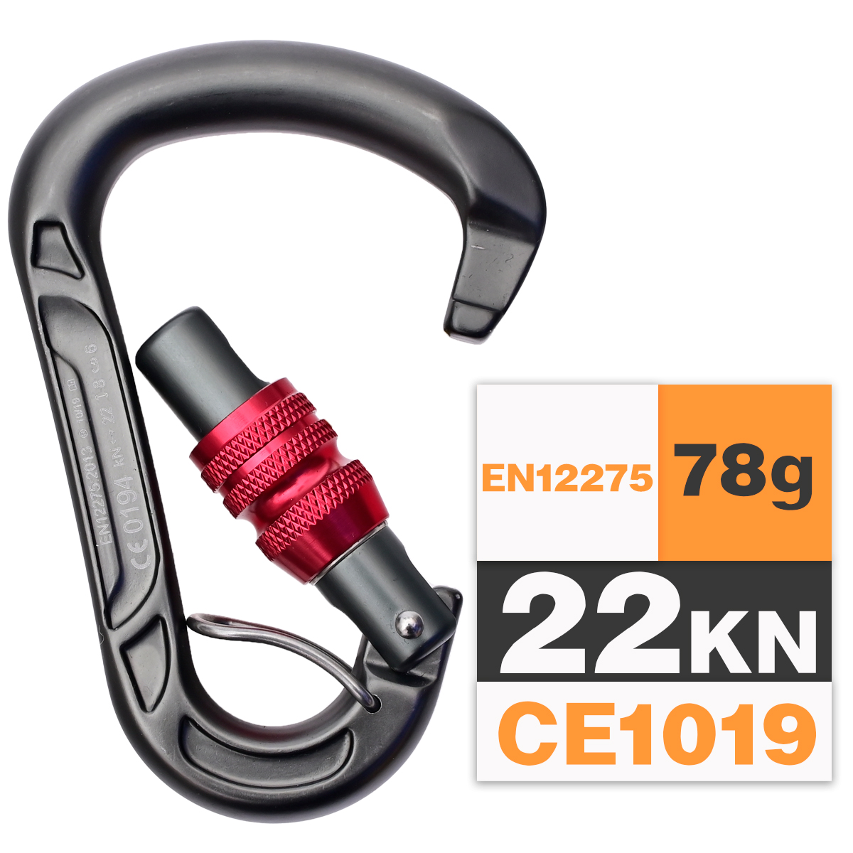 攀岩登山hms梨形丝扣主锁CE认证