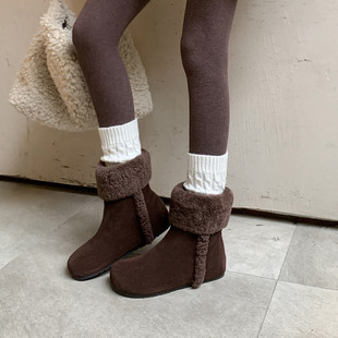 3cm羊皮毛一体小短靴增高显瘦百搭韩版2025新款巨好看雪地靴女款