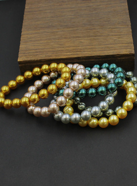 青岛外贸饰品简约气质大气手串单色精致施家珠珠高颜值弹力款手链