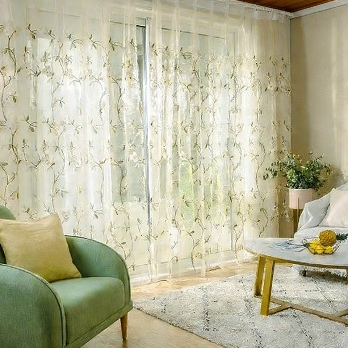 美式田园刺绣透光纱帘阳台卧室客厅专用乡村风氛围感成品窗纱特价