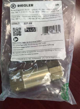 RIEGLER瑞格勒112834   TFB 1-212瑞格勒止回阀接头阀门代理