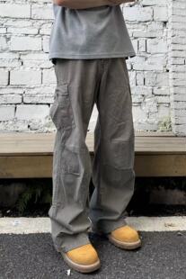 22TREE美式复古休闲直筒裤子男小众秋冬cleanfit潮流百搭宽松长裤