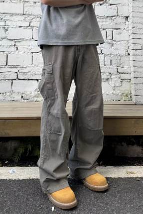 22TREE美式复古休闲直筒裤子男小众秋冬cleanfit潮流百搭宽松长裤