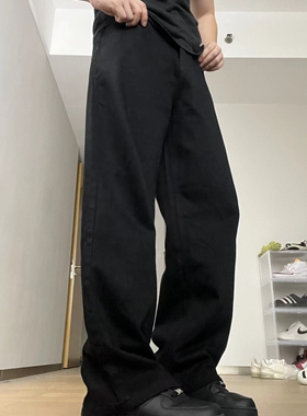 22TREE美式复古休闲直筒裤子男小众秋冬cleanfit潮流百搭宽松长裤