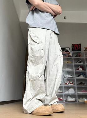 22TREE美式褶皱伞兵裤男夏季潮牌宽松户外日系工装裤痞帅休闲裤