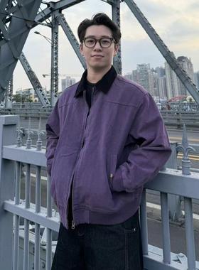 22TREE 美式复古纯色棒球服夹克男女休闲秋冬小众百搭防风外套