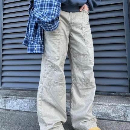 22TREE美式复古休闲直筒裤子男小众秋冬cleanfit潮流百搭宽松长裤
