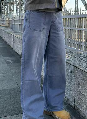 22TREE美式复古休闲直筒裤子男小众秋冬cleanfit潮流百搭宽松长裤