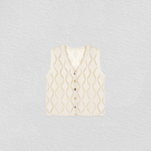 复古钩花镂空无袖 捡漏夏季 全新奢品 百搭针织HBA498 VAZSLVE