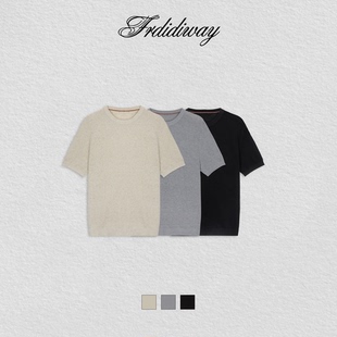 新品 高定男装 FRDIDIWAY FRA049 老钱风极简短袖 针织衫 26s