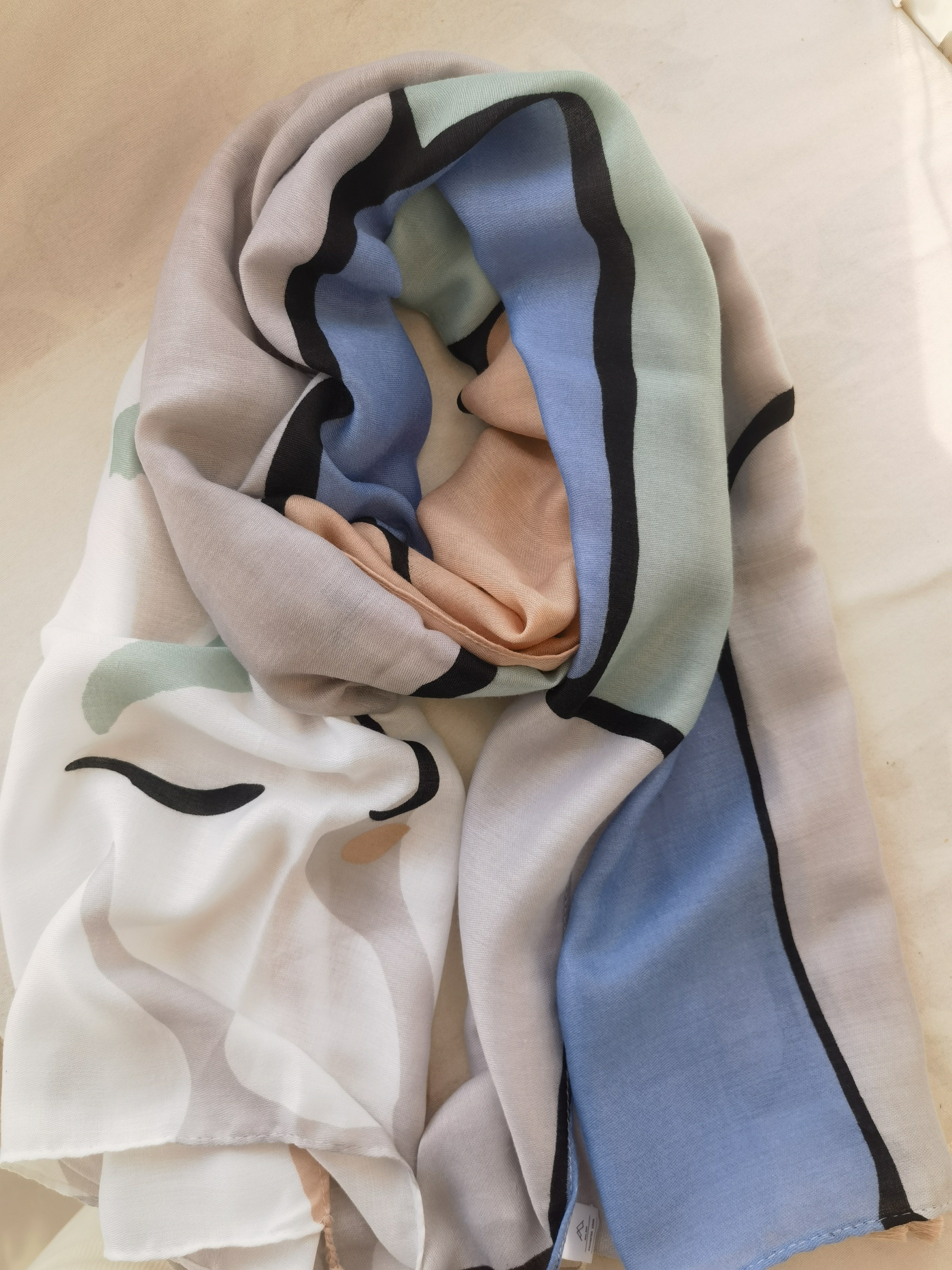 秋冬季保暖棉麻围巾女两用丝巾百搭洋气时尚印花长款披肩简洁大气