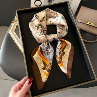 玫瑰的故事刘亦菲黄亦玫同款丝巾搭配衬衫仿真丝领巾百搭丝带围脖