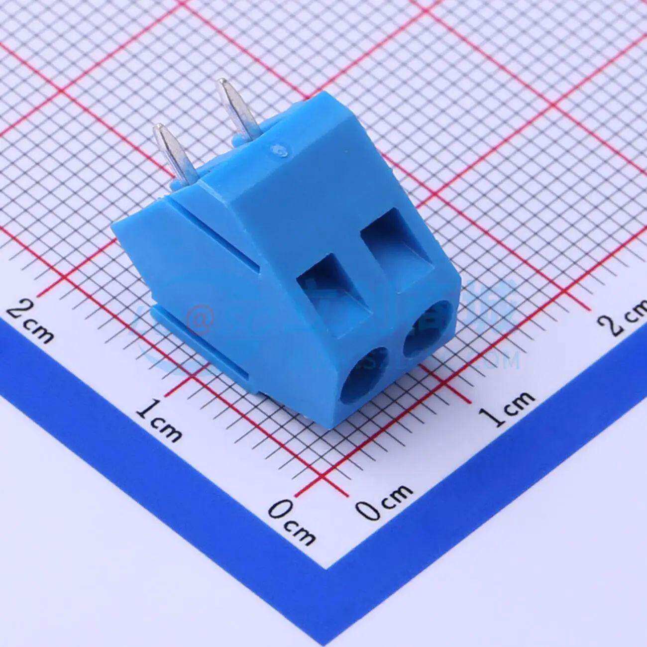 螺钉式接线端子DB103-5.0-2P-BU-P 插件,P=5mm 1x2P 直插 蓝色