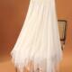 白色纱裙春秋不规则网纱半身裙女中长款 高腰显瘦垂感高级感a字裙