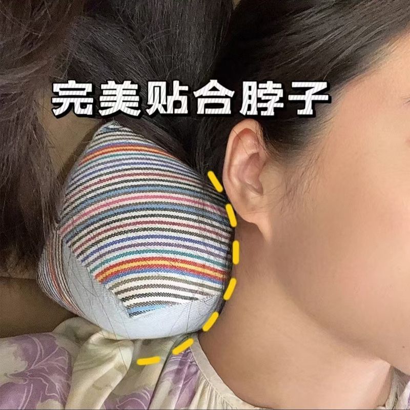 天然荞麦壳养生枕颈椎枕放松疲劳老粗布颈椎枕可携带方便