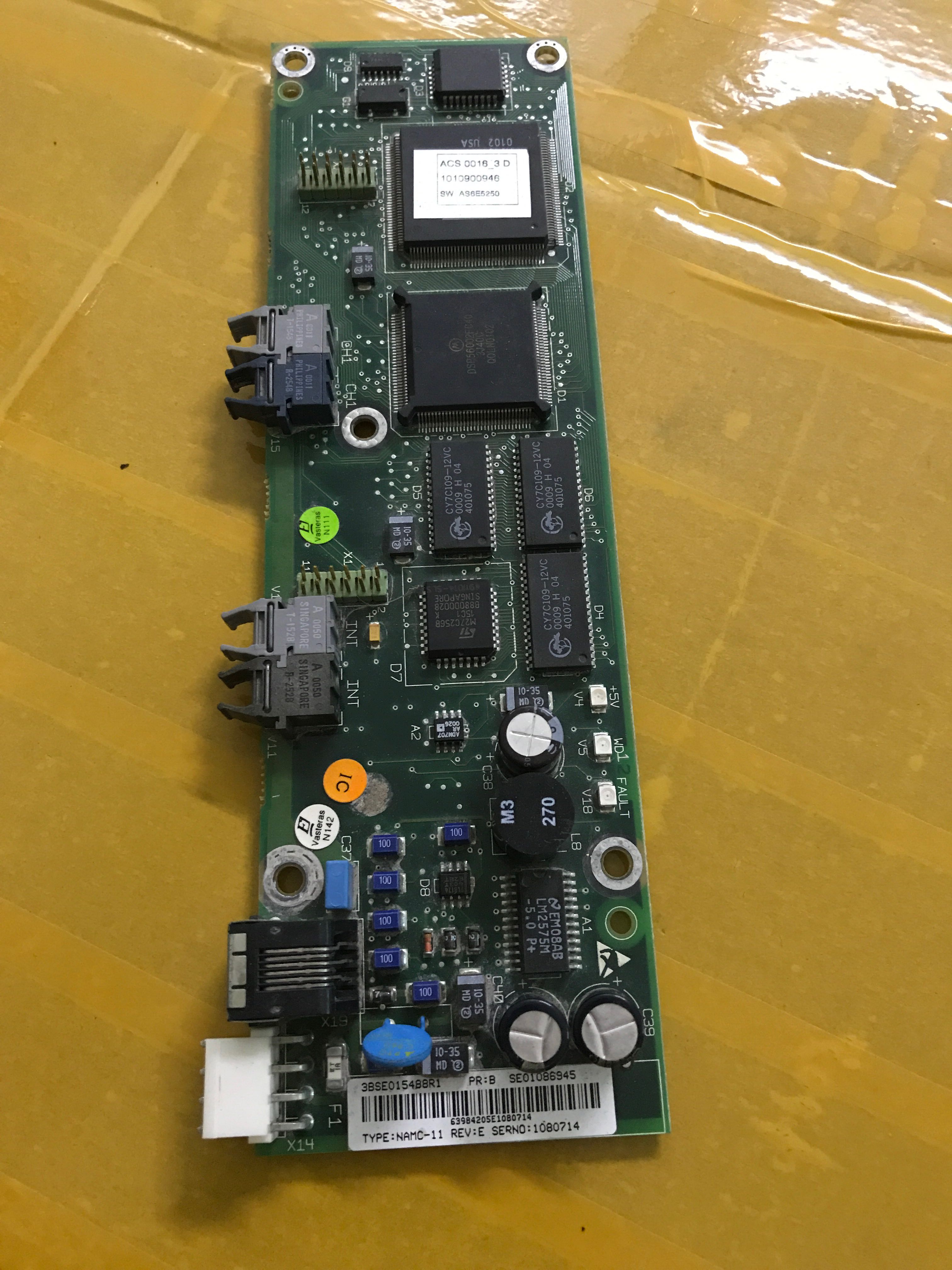 ACS600控制板ABB主板TYPE：NAMC-11  REV：E SERNO：1080714