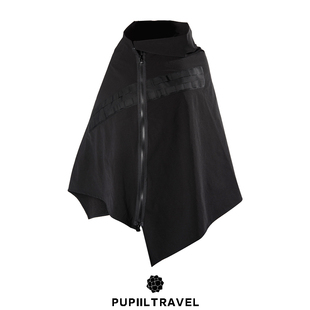 PUPILTRAVEL赛博机能拉链户外防风披肩宽松男装 外套潮牌斗篷