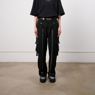 PUPILTRAVEL 男女酷潮 22国潮原创小众设计机能风解构拉链长裤