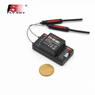 FLYSKY富斯FTr10 十通接收器固定翼穿越车船双向适用PL18 NB4遥控