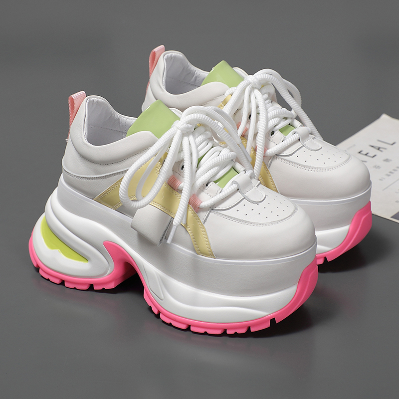 2025年春秋小个子厚底鞋子网红老爹鞋增高8.5cm韩版拼色时尚女鞋