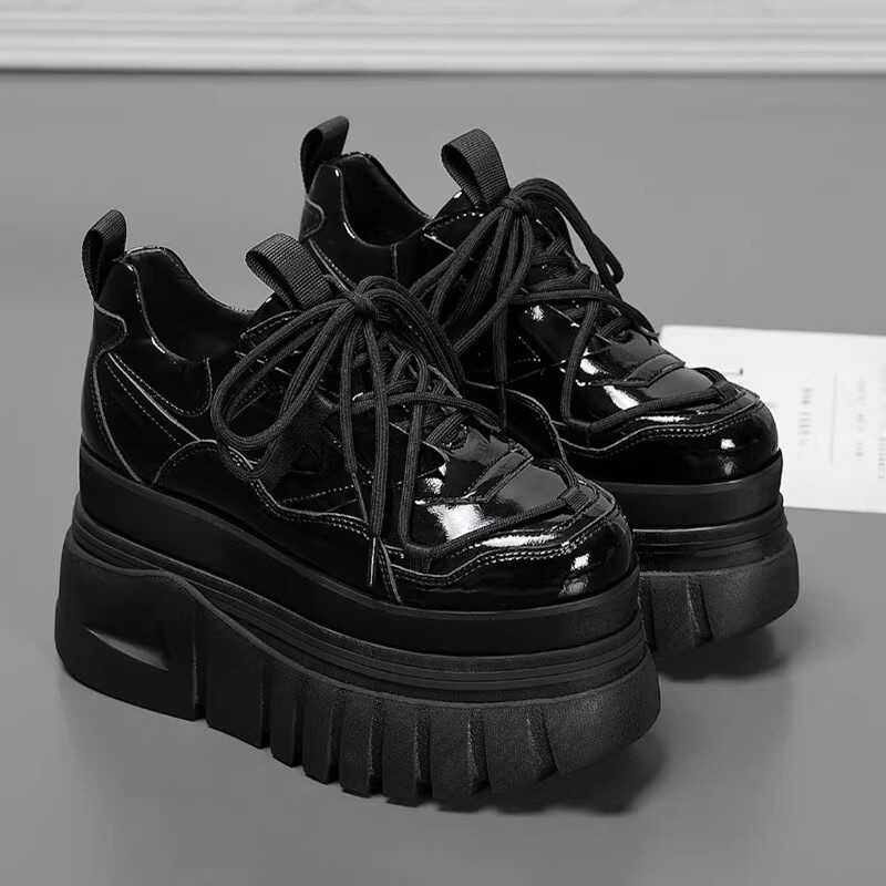 2025春秋新款圆头高端漆皮厚底增高12厘米女鞋舒适百搭女鞋单,女鞋,松糕（摇摇）鞋,淘宝优惠券,粉丝福利购,淘宝优惠卷