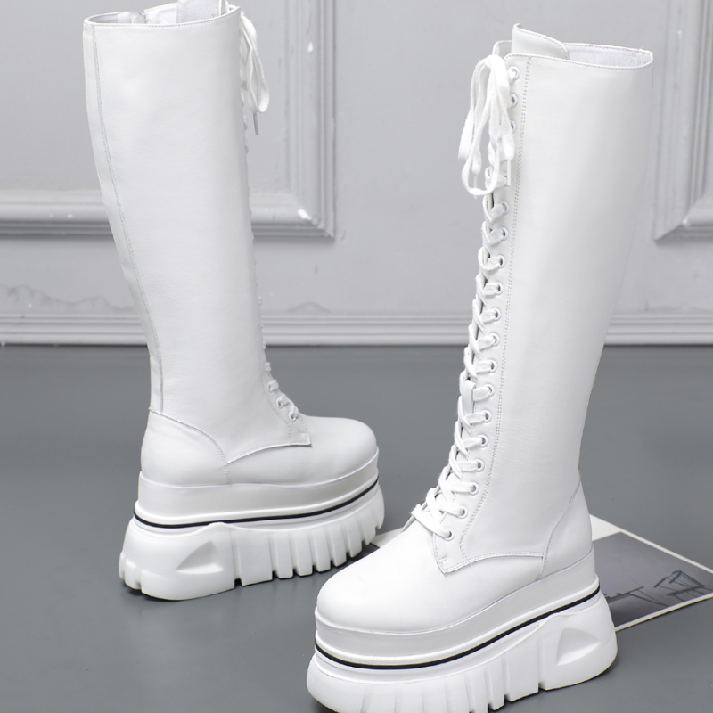 欧货长靴厚底11cm松糕骑士靴