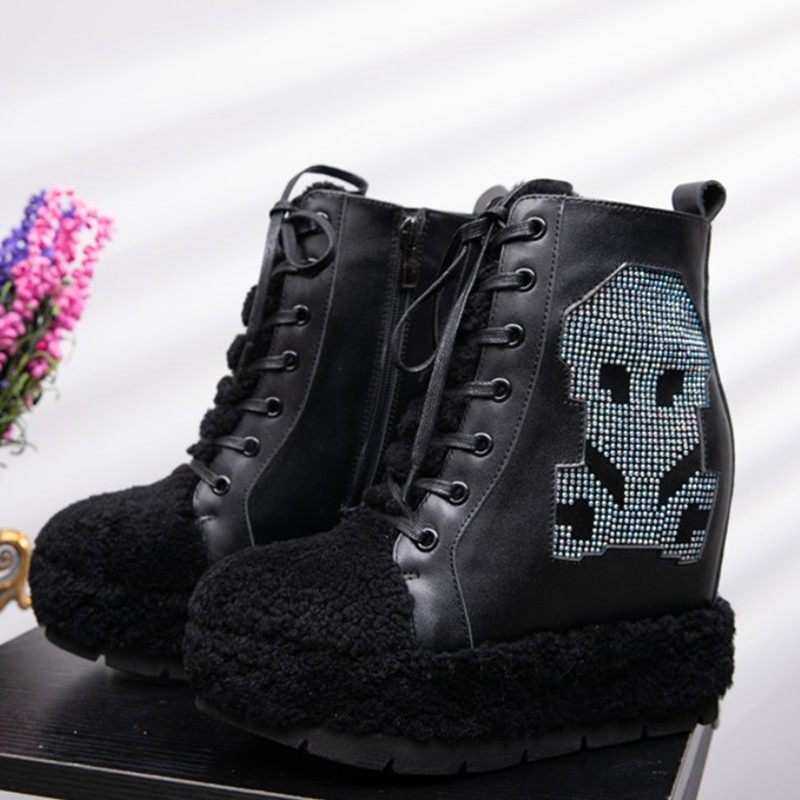 欧洲站2024秋冬季雪地靴女内增高短靴厚底马丁靴羊毛松糕中筒靴女,女鞋,时尚雪地靴,淘宝优惠券,粉丝福利购,淘宝优惠卷