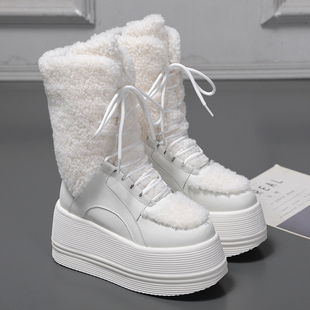 新款 冬季 时尚 增高9cm马丁靴女鞋 加绒 休闲鞋 2025年原创冬季