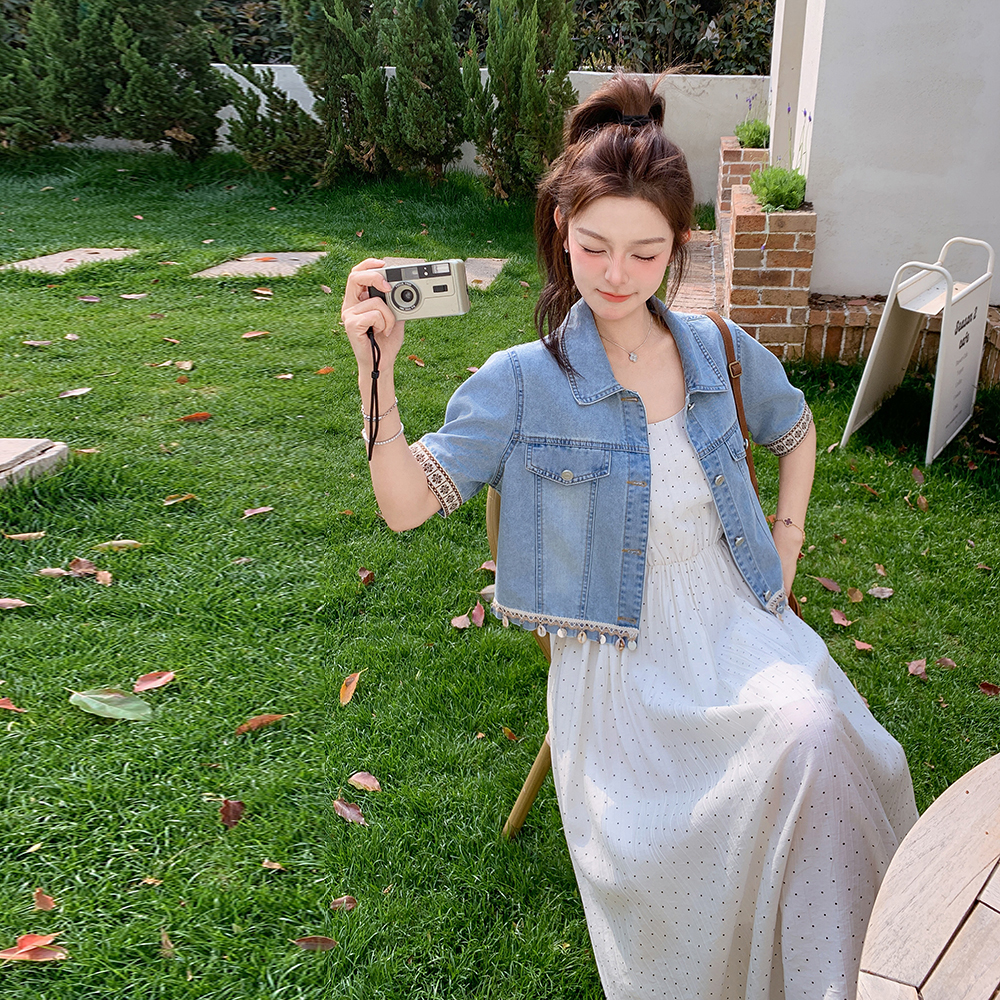 现货2025波西米亚风牛仔外套百搭波点裙8633p155K208，商品下架区商品下架区，杭阁服饰