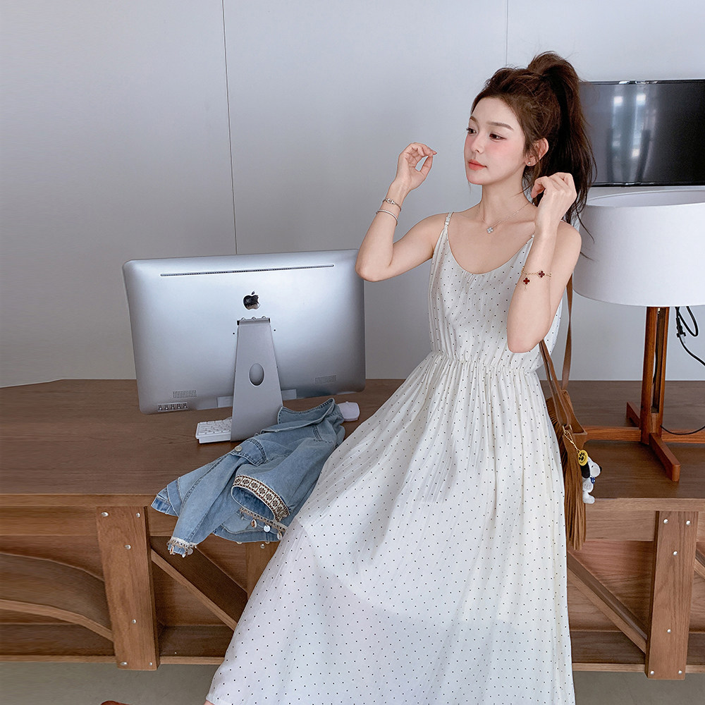 现货2025波西米亚风牛仔外套百搭波点裙8633p155K208,女装套装/套裙,杭阁服饰