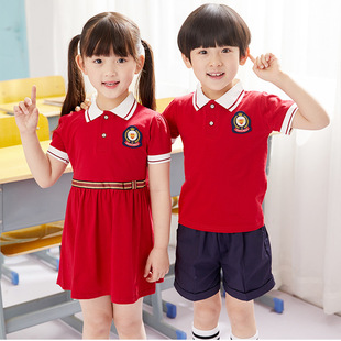 夏季 小学生校服班服夏季 新款 幼儿园园服夏装 定做 儿童纯棉短袖 套装